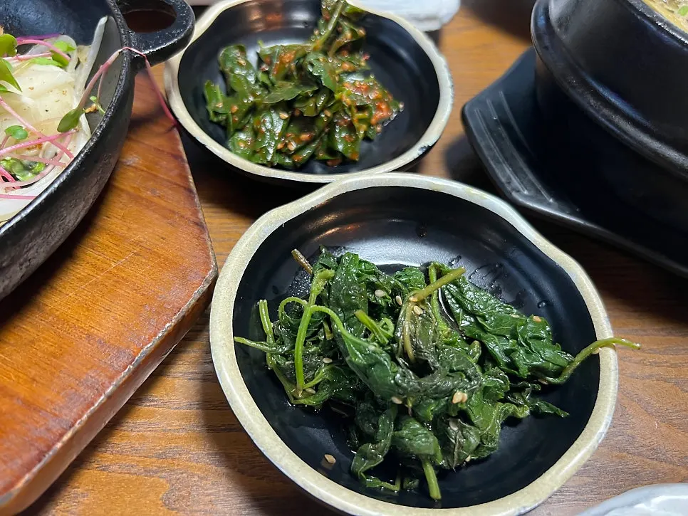 Fried vegetables served as part of the basic spread