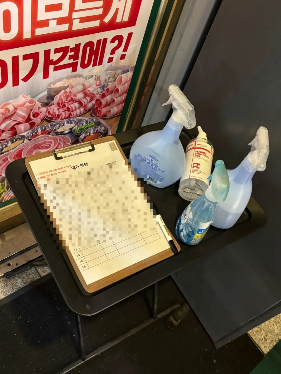 Waitlist sheet placed at the restaurant entrance