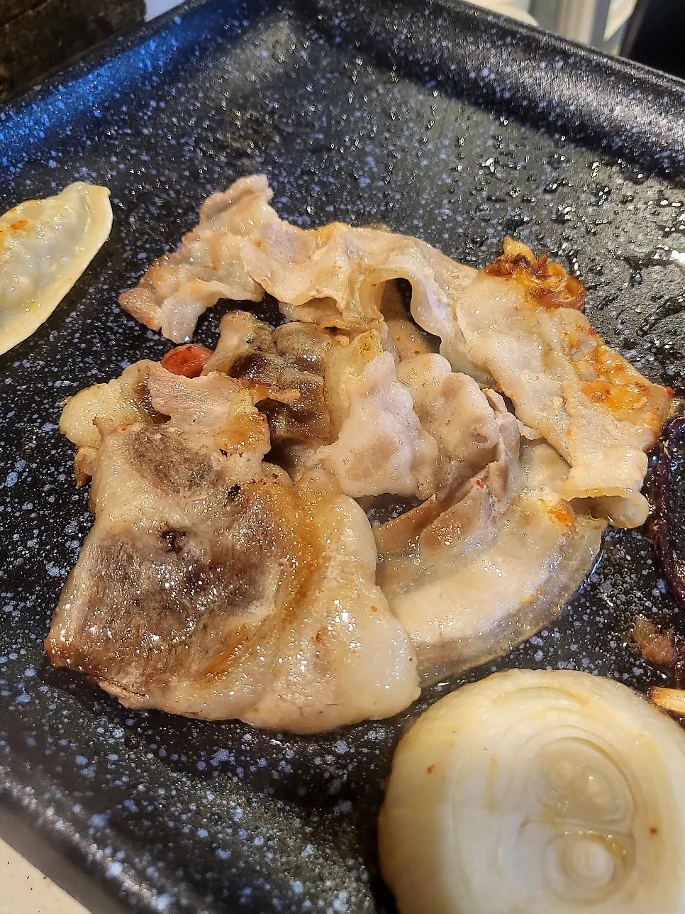 Beef brisket and dumplings on the grill