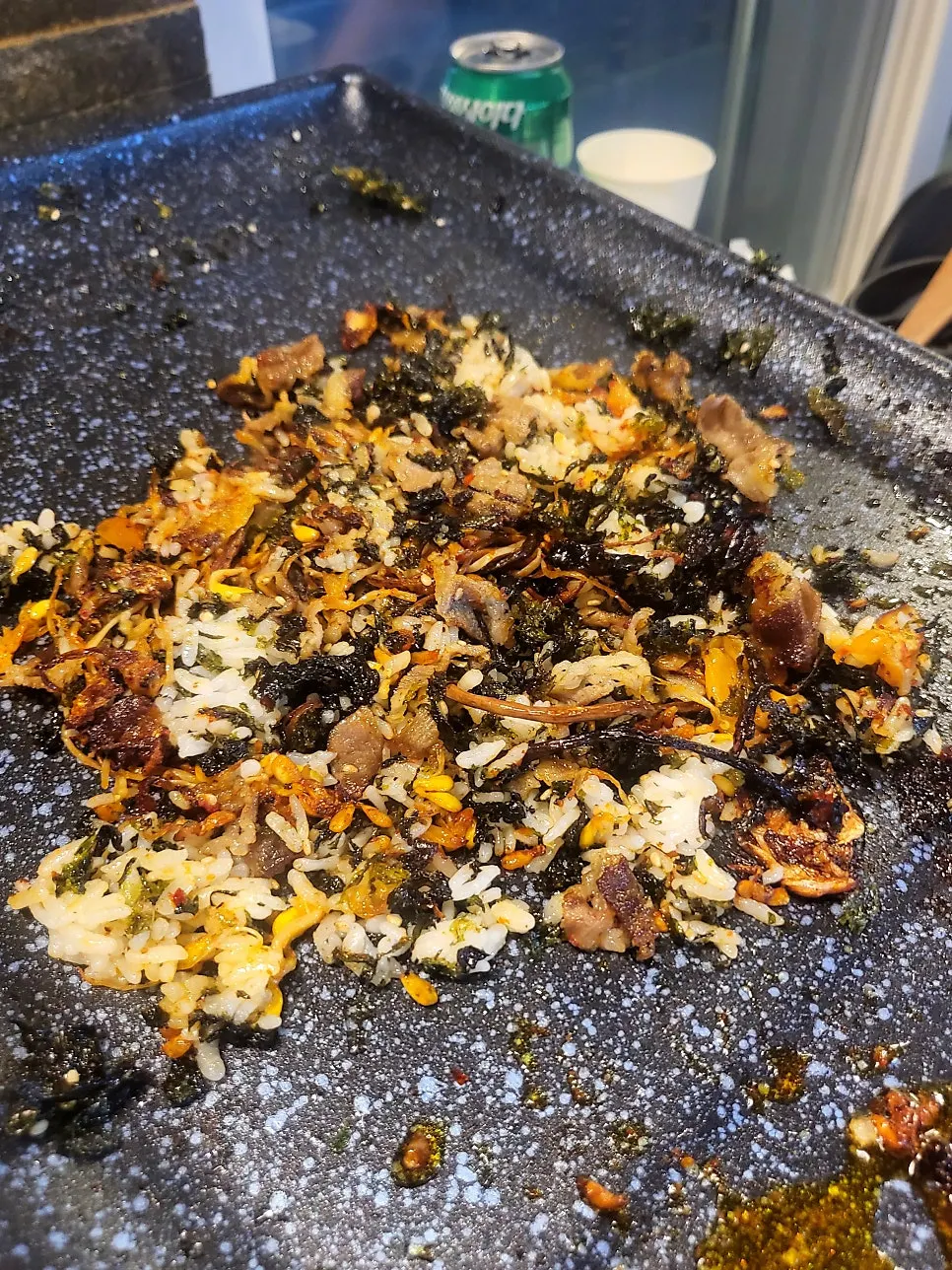 Fried rice made with leftover meat