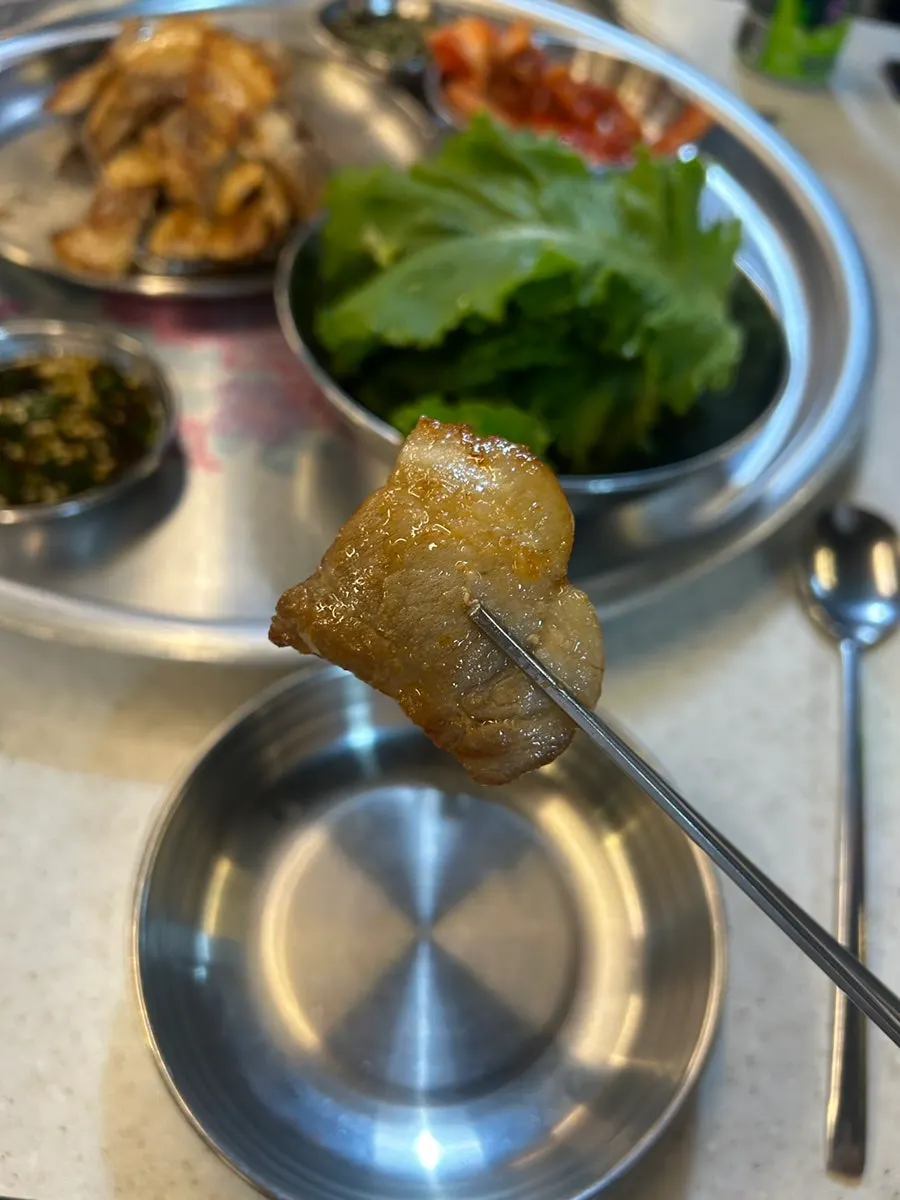 Grill with kimchi added alongside the meat