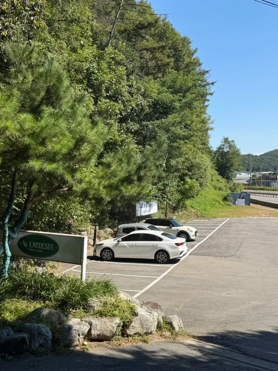 La Cuesta building and terrace surrounded by forest