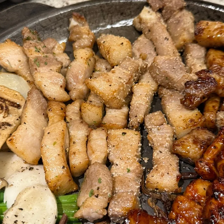 Big platter with pollack roe pork belly