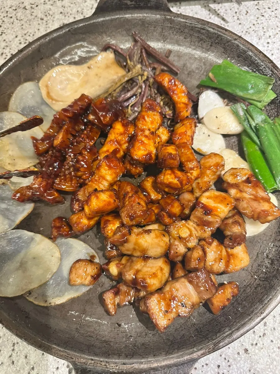 Overview of the table after finishing the meal at Go Ok-hui Hwamyeong Main Branch