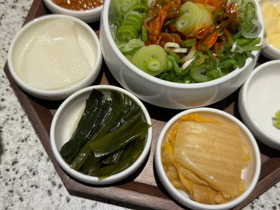 Close-up of Go Ok-hui side dishes