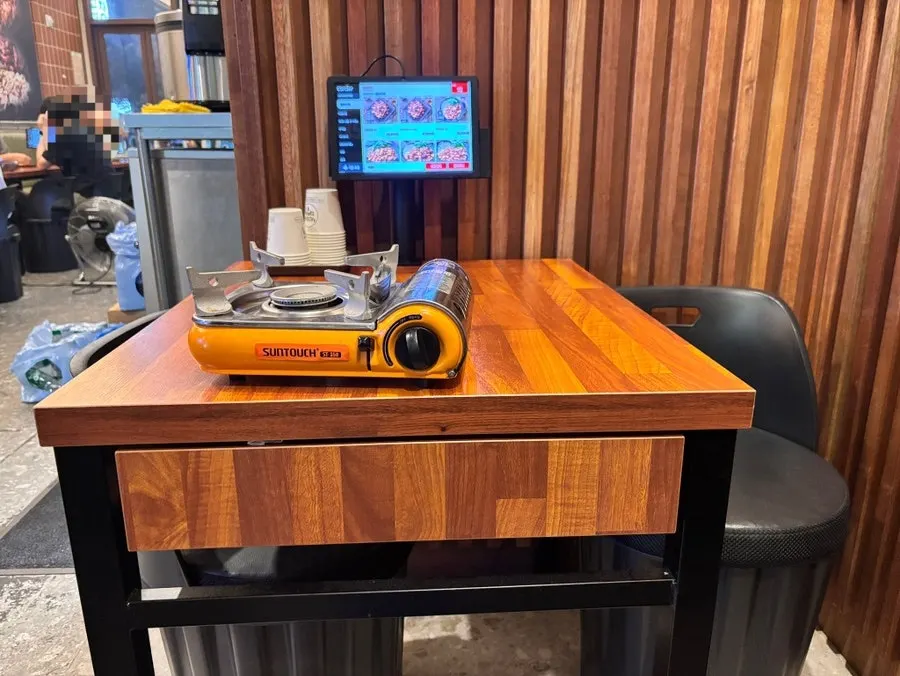 Seating area with a large TV
