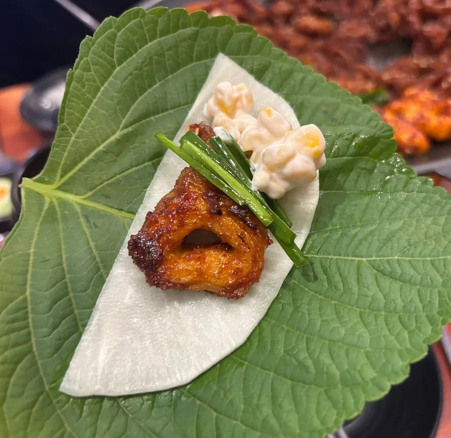 Close-up of seasoned makchang