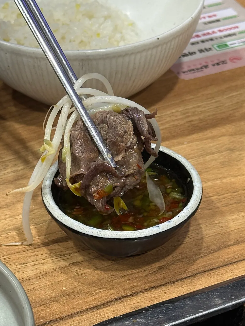 Handmade ham mixed into the bulgogi