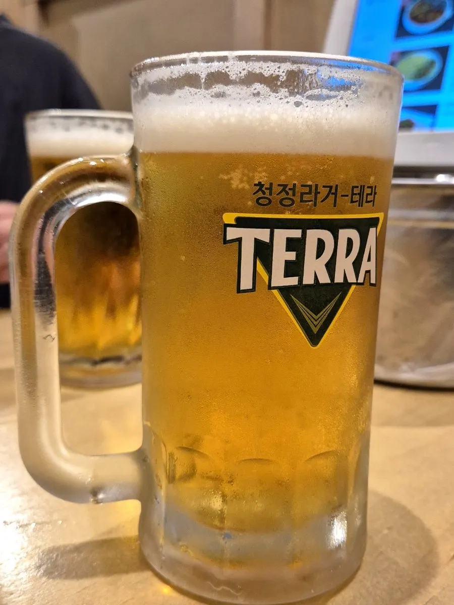 A cold draft beer with a light layer of ice