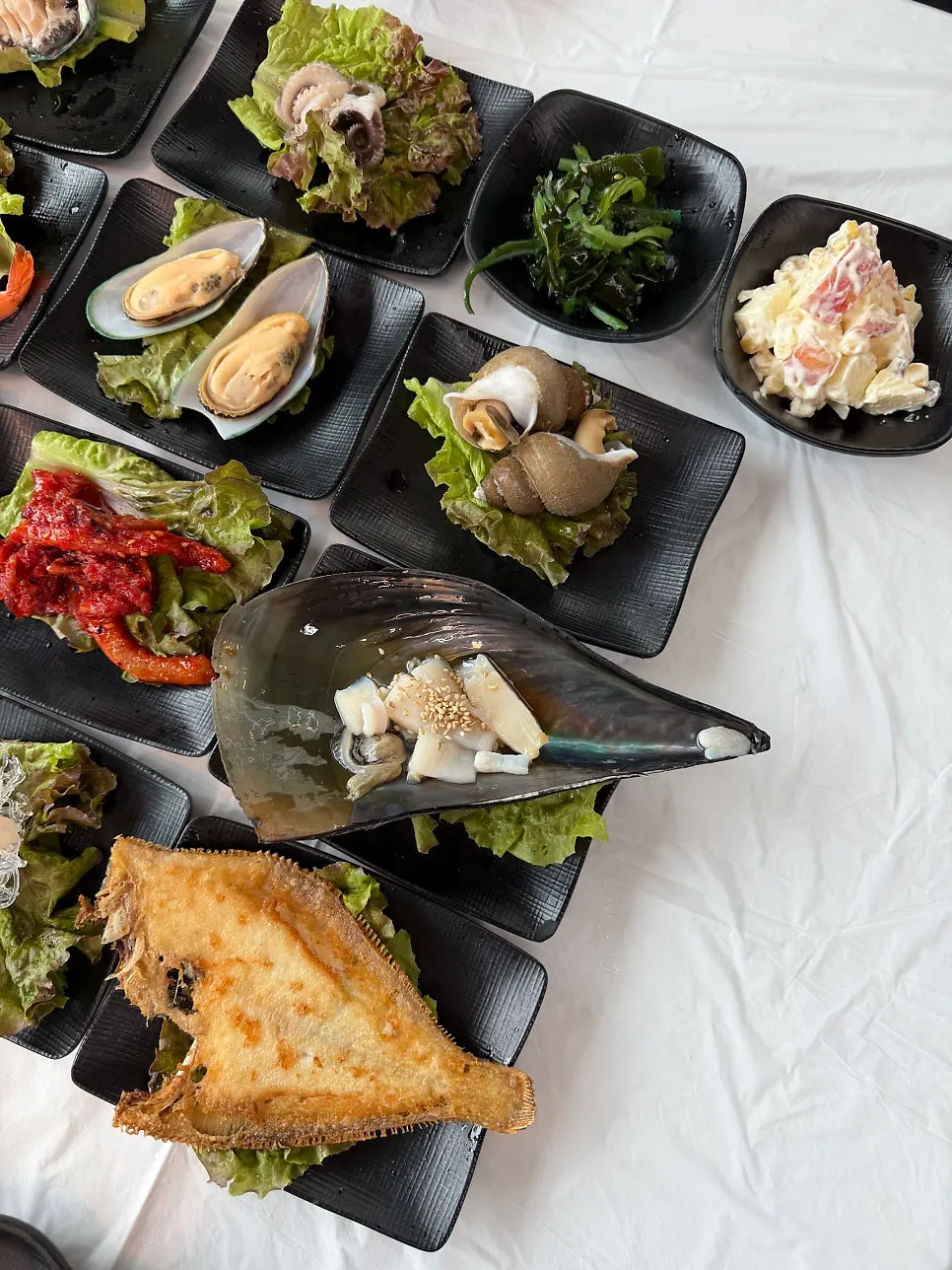 Basic side dish seafood lineup
