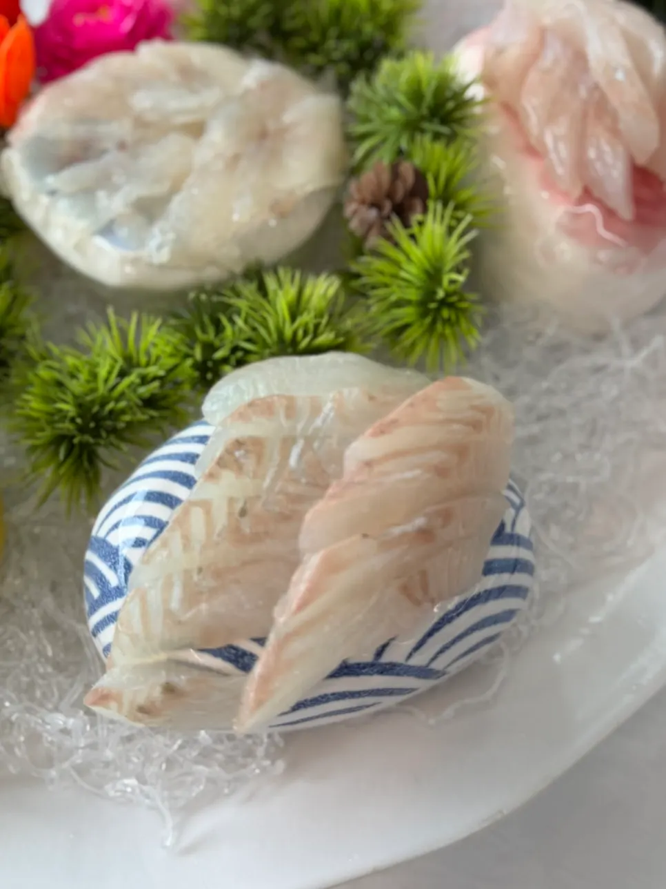 Fresh flounder sashimi