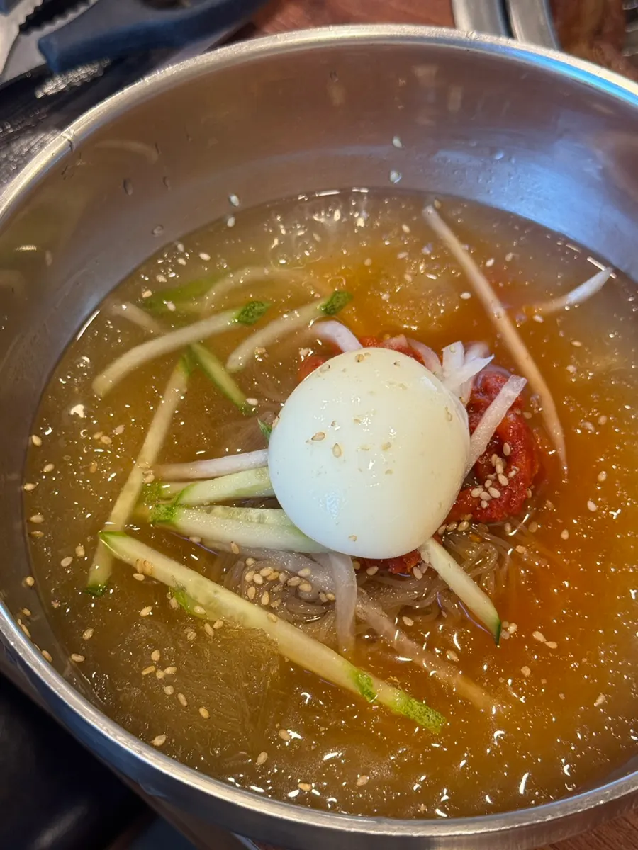 Dessert pollock sashimi naengmyeon