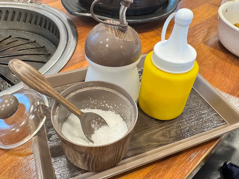 Pollock naengmyeon served with mustard vinegar and sugar