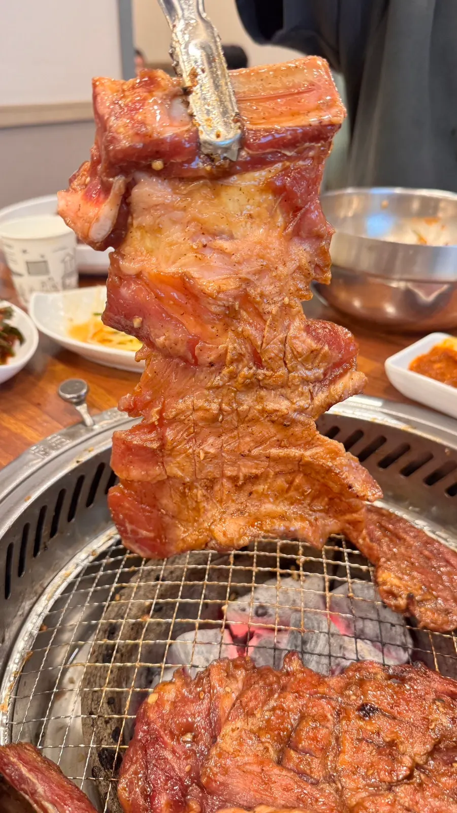 Hand-trimmed pork galbi showing the cut condition