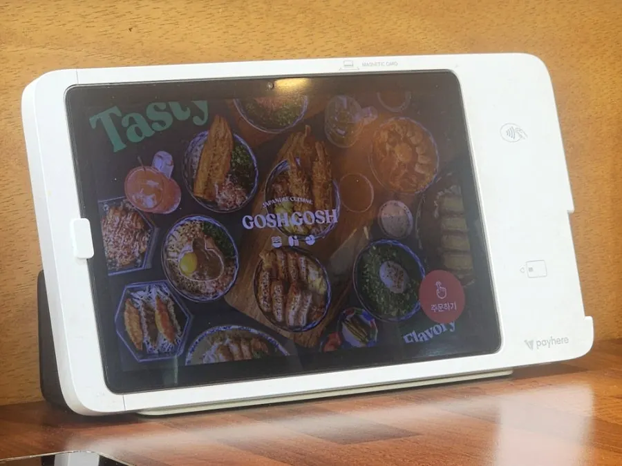 Order kiosk installed at the table