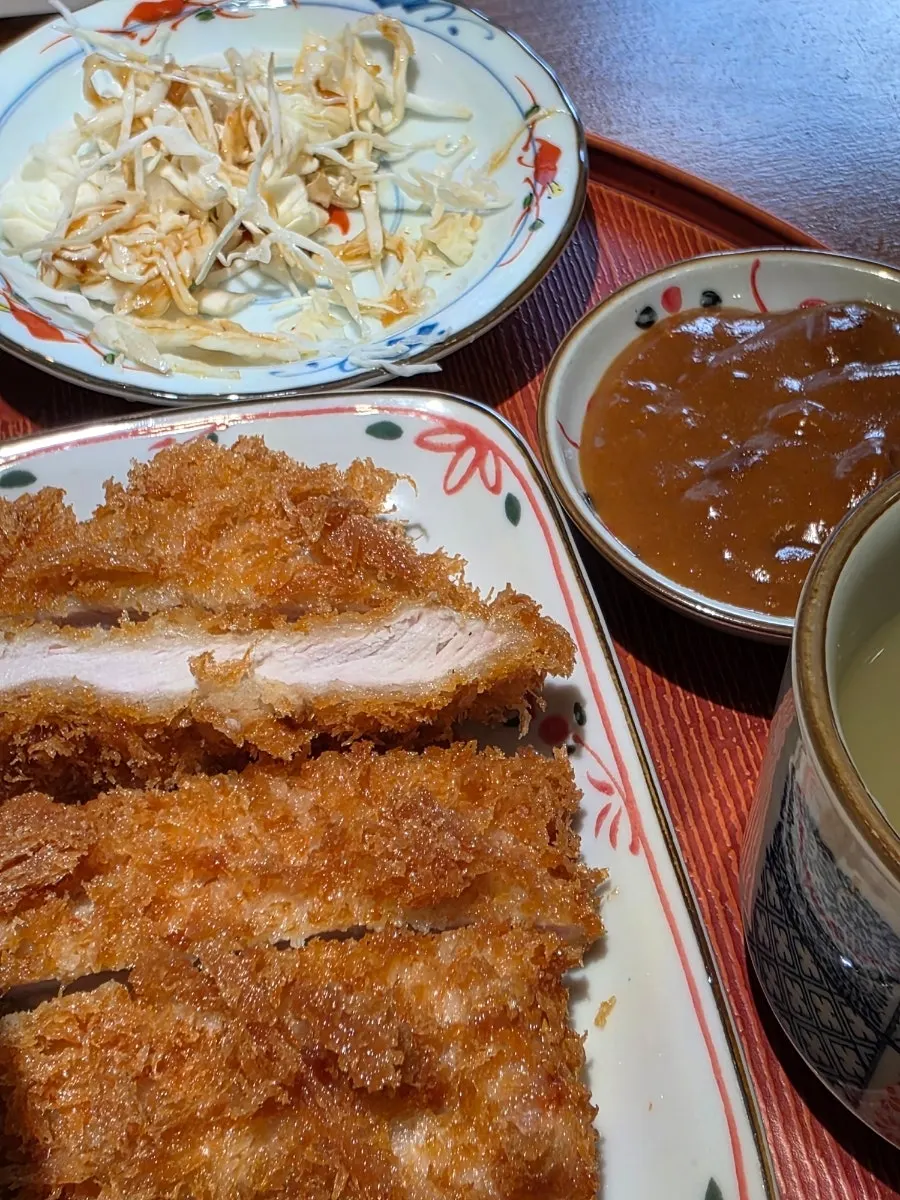 Plate of pork cutlet ordered as a side