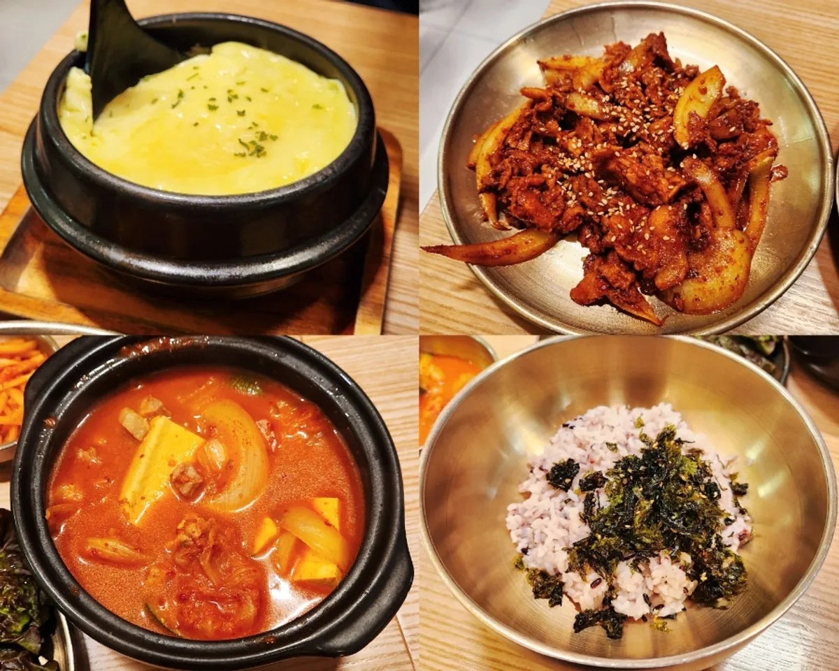 Korean meal spread at Bapjangin Express Bus Terminal Branch
