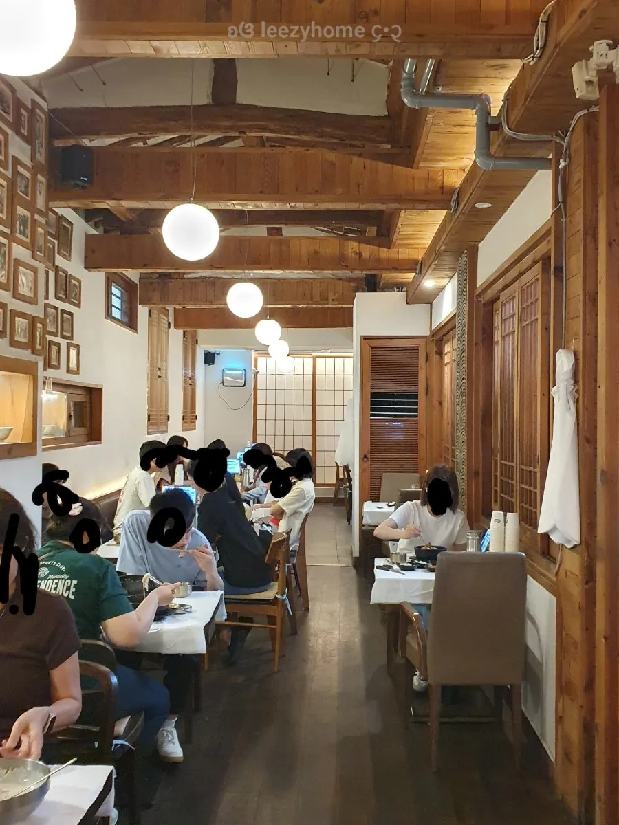 Hanok interior with a vintage chandelier