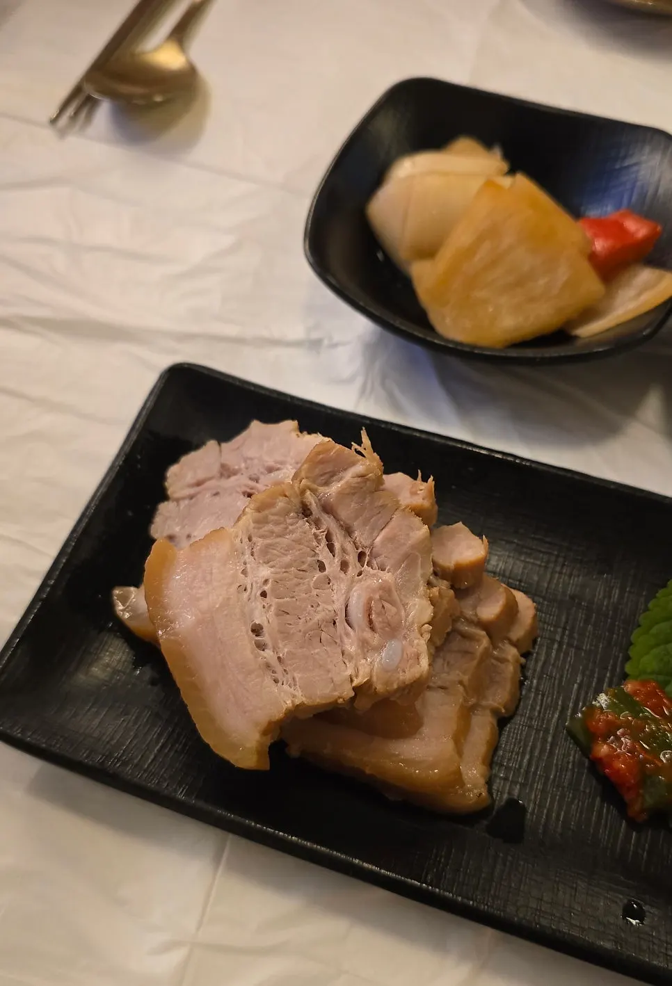 Close-up of tender bossam meat
