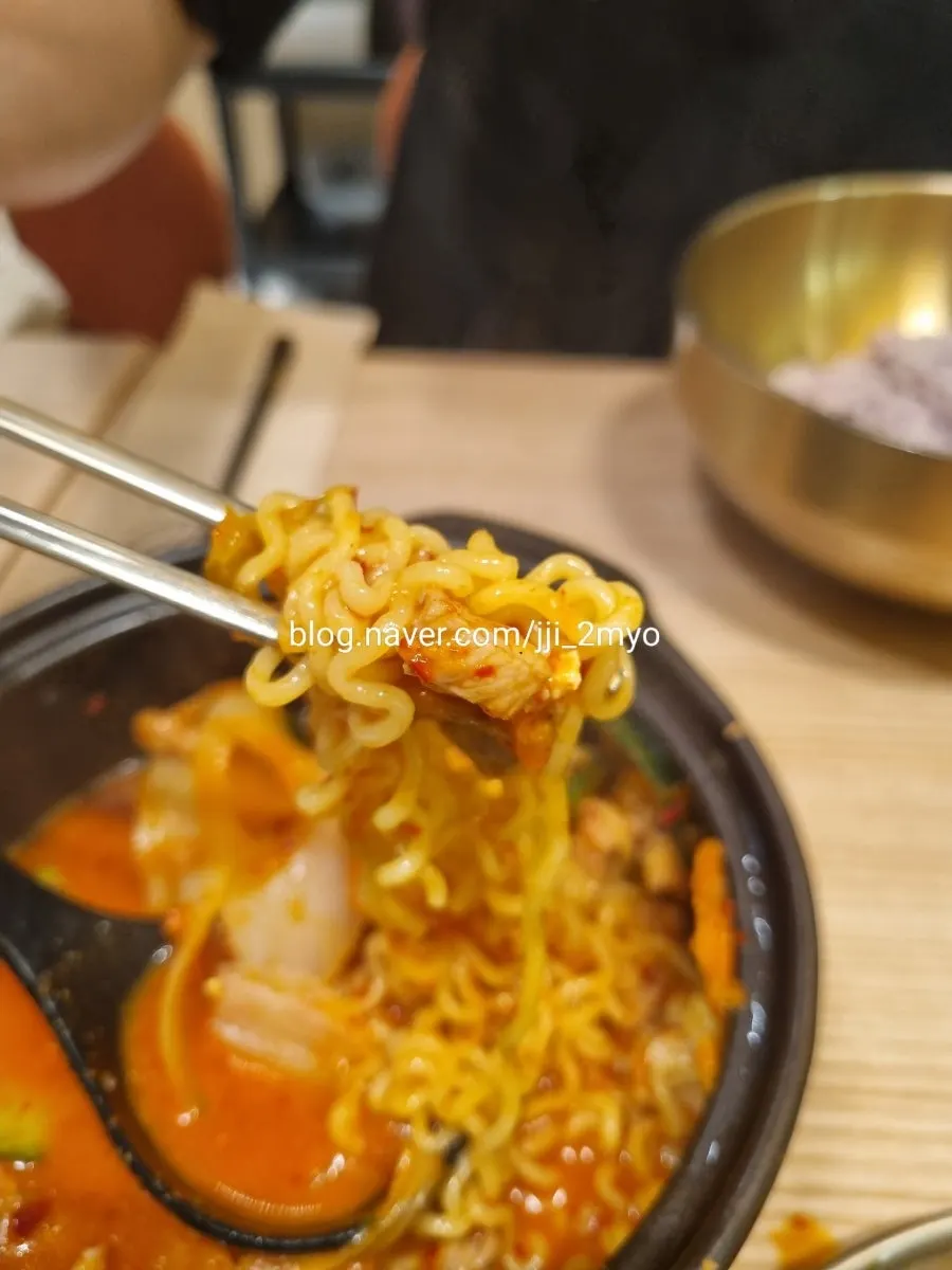 Spoonful of kimchi stew fillings