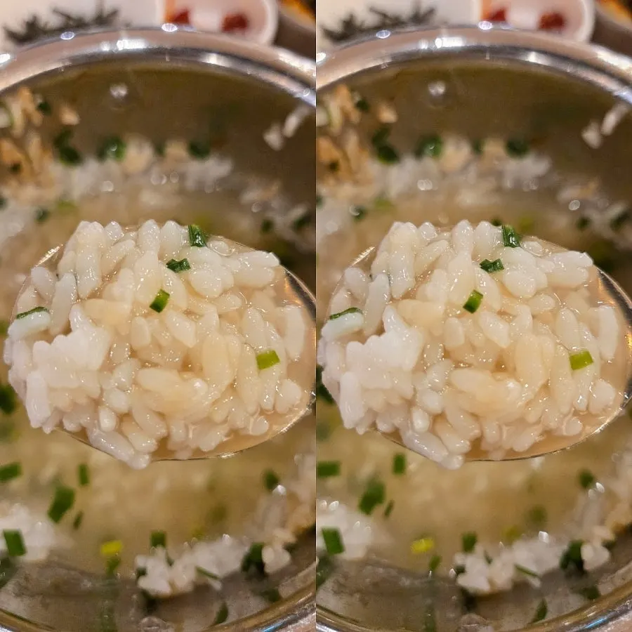 Hot pot rice finished as nurungji with hot water poured in