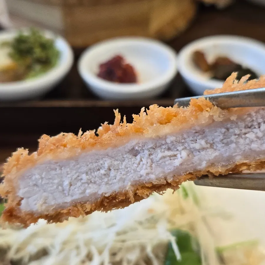Close-up of Gome Mui's tonkatsu plate