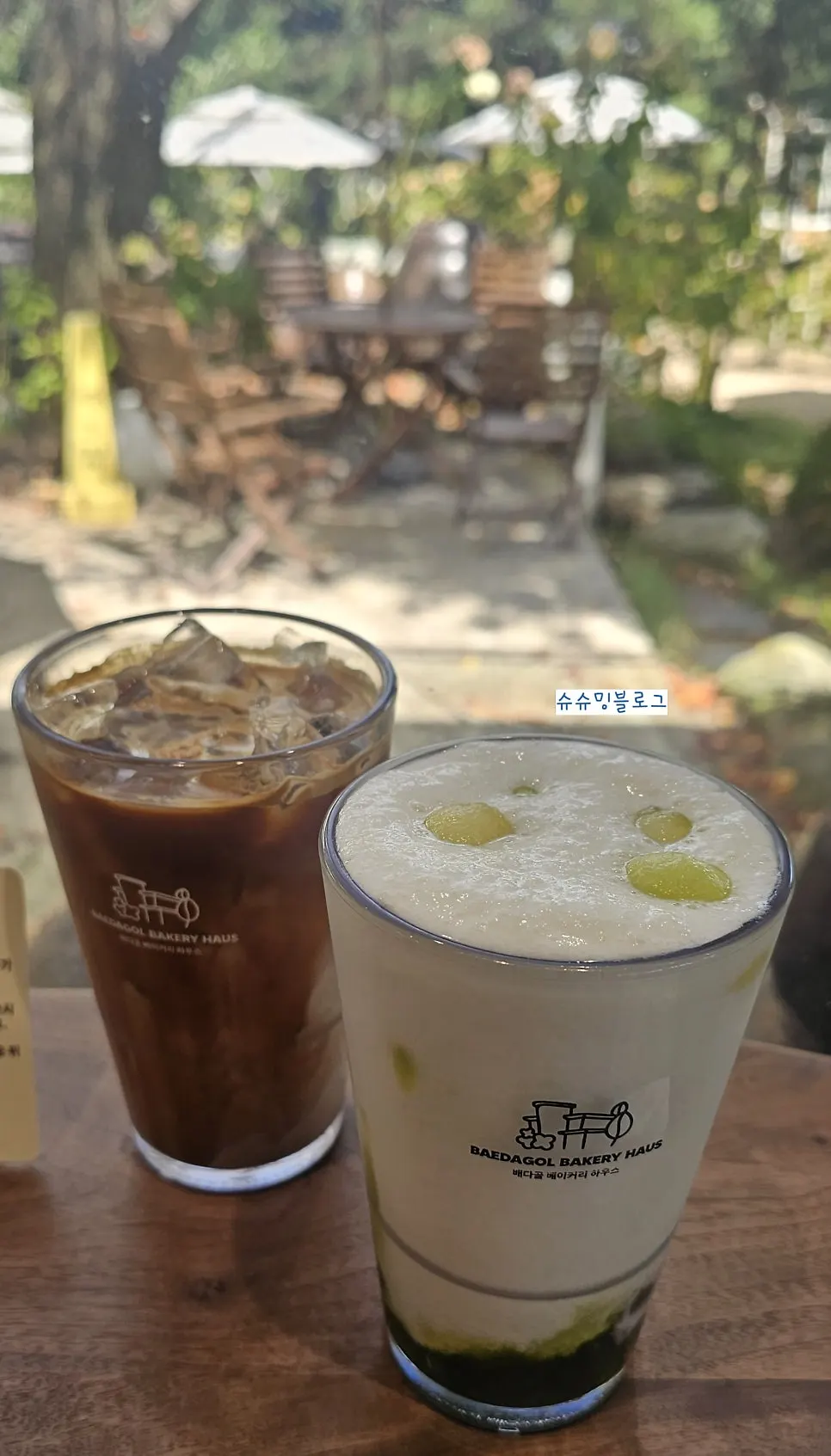 Outdoor space at the Wondang garden café in Goyang