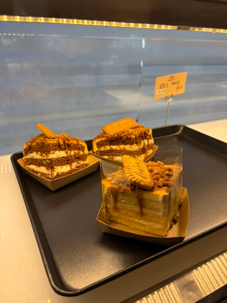 Bakery items in the display case
