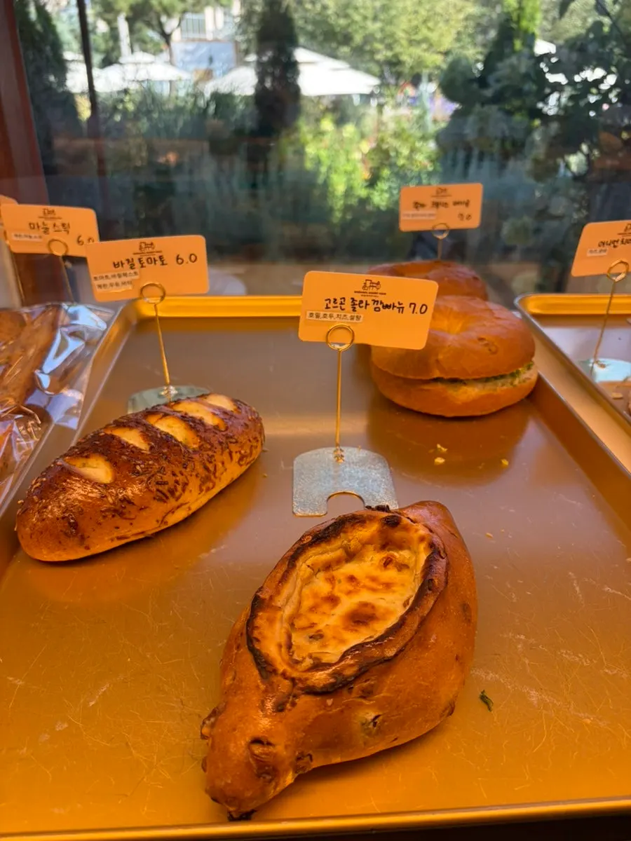 Café bakery menu on display