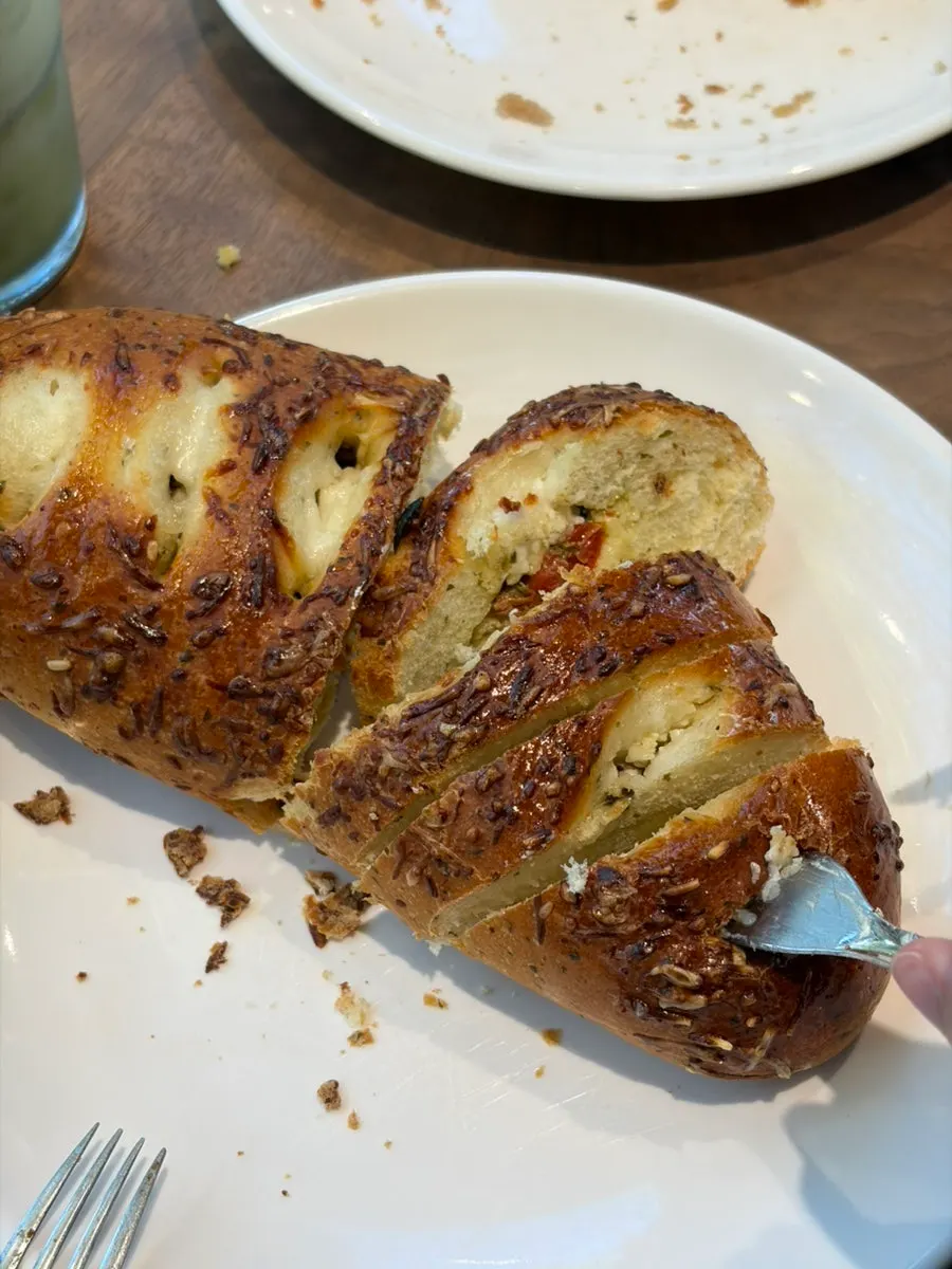 Tomato basil bread and salt bread