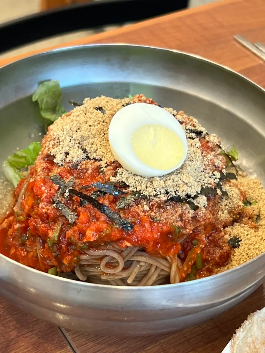 Ordered bibim makguksu and buckwheat dishes