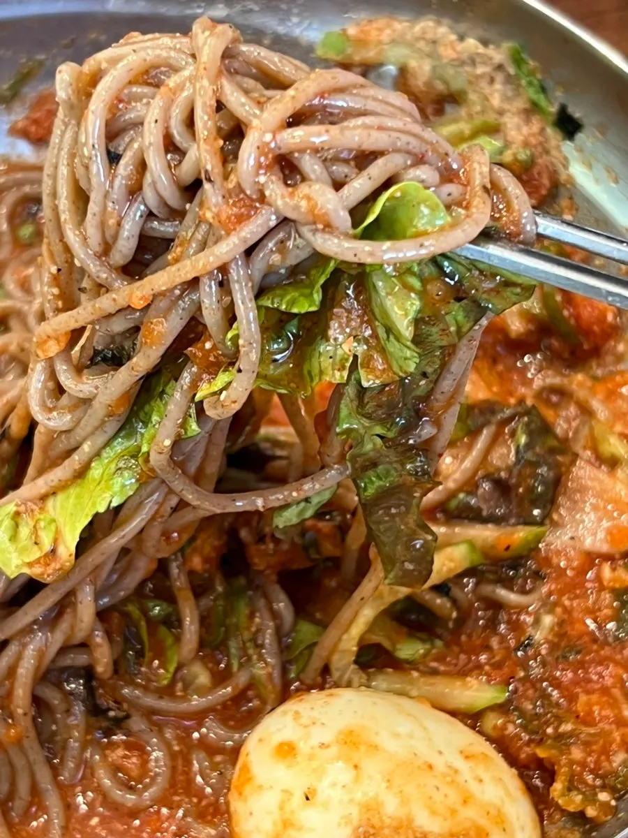 Menu items ordered with bibim makguksu