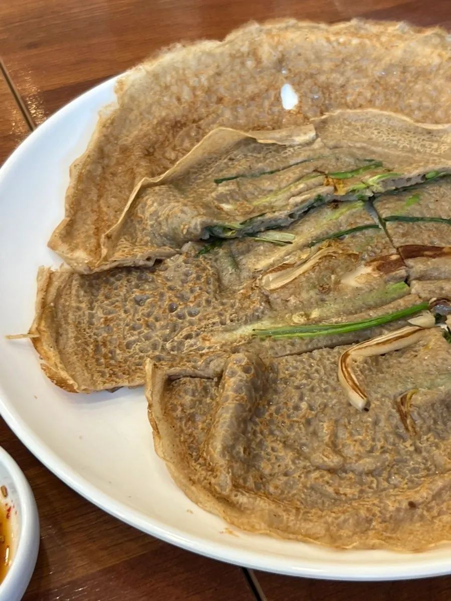 Bibim makguksu with buckwheat noodles