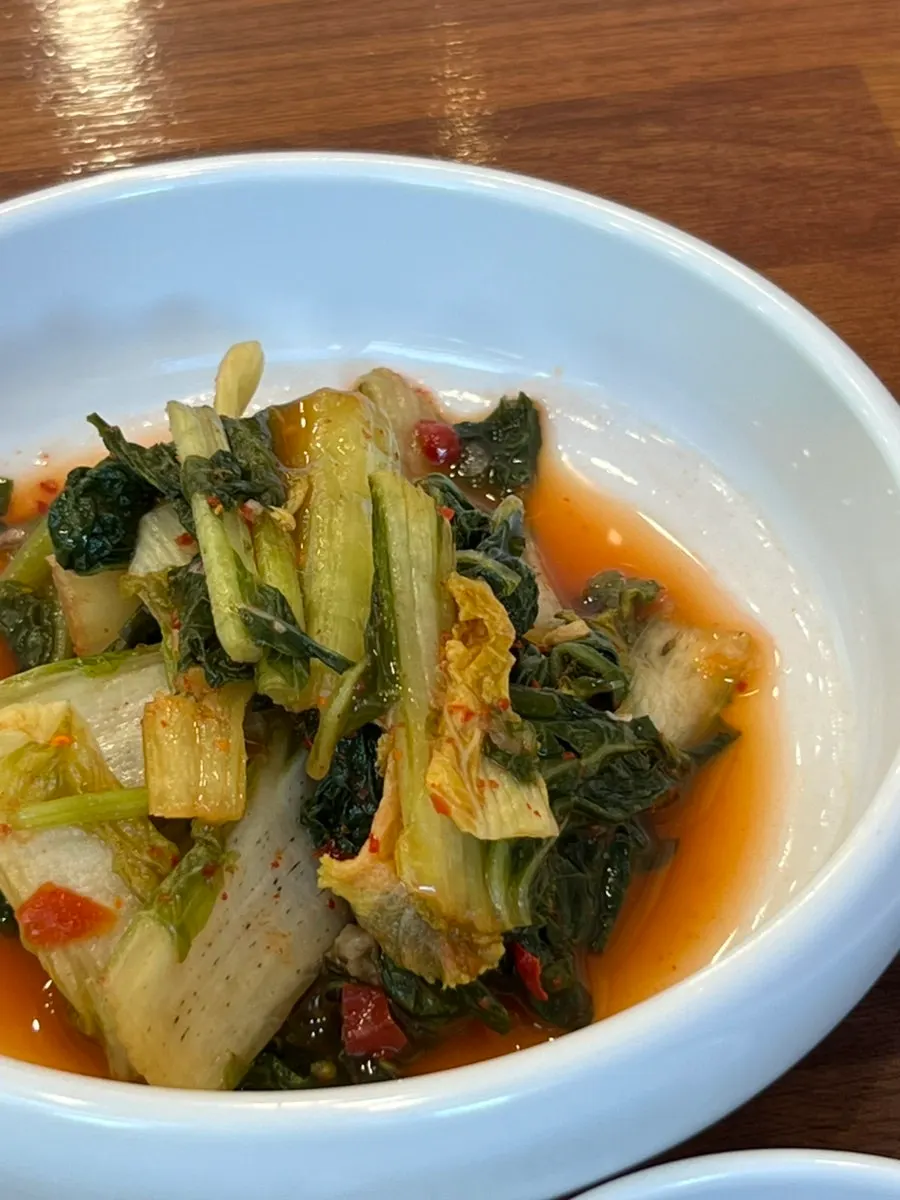 Perilla-seed buckwheat kalguksu with yeolmu kimchi