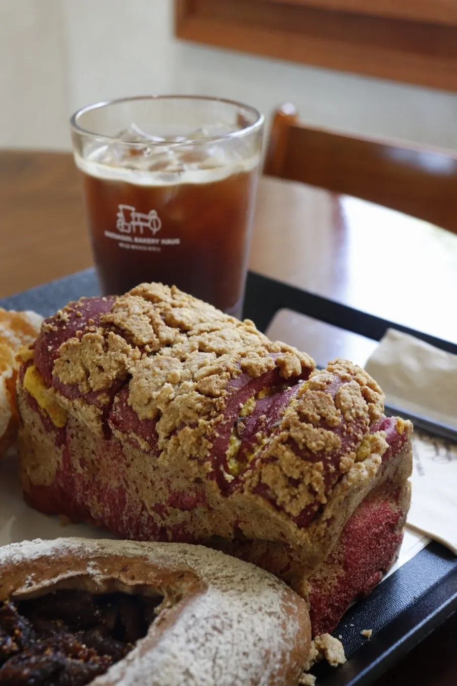 Red bean bread with a whole chestnut inside