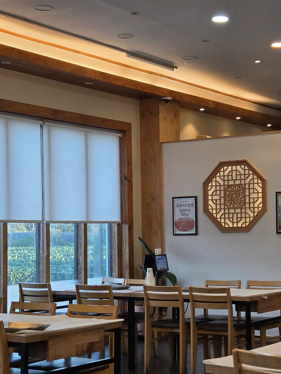 Interior with generously spaced tables