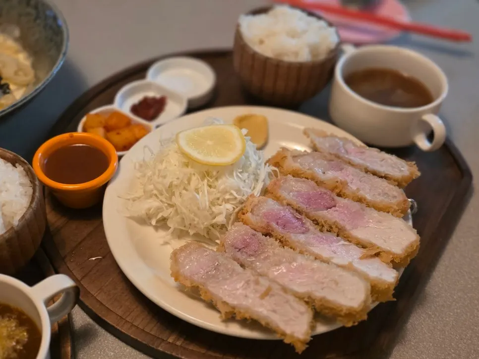Crisp breading on regular loin katsu