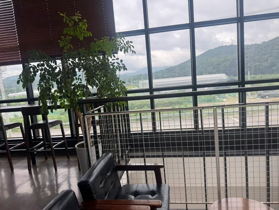 Second floor seating and window view at Pine Terrace