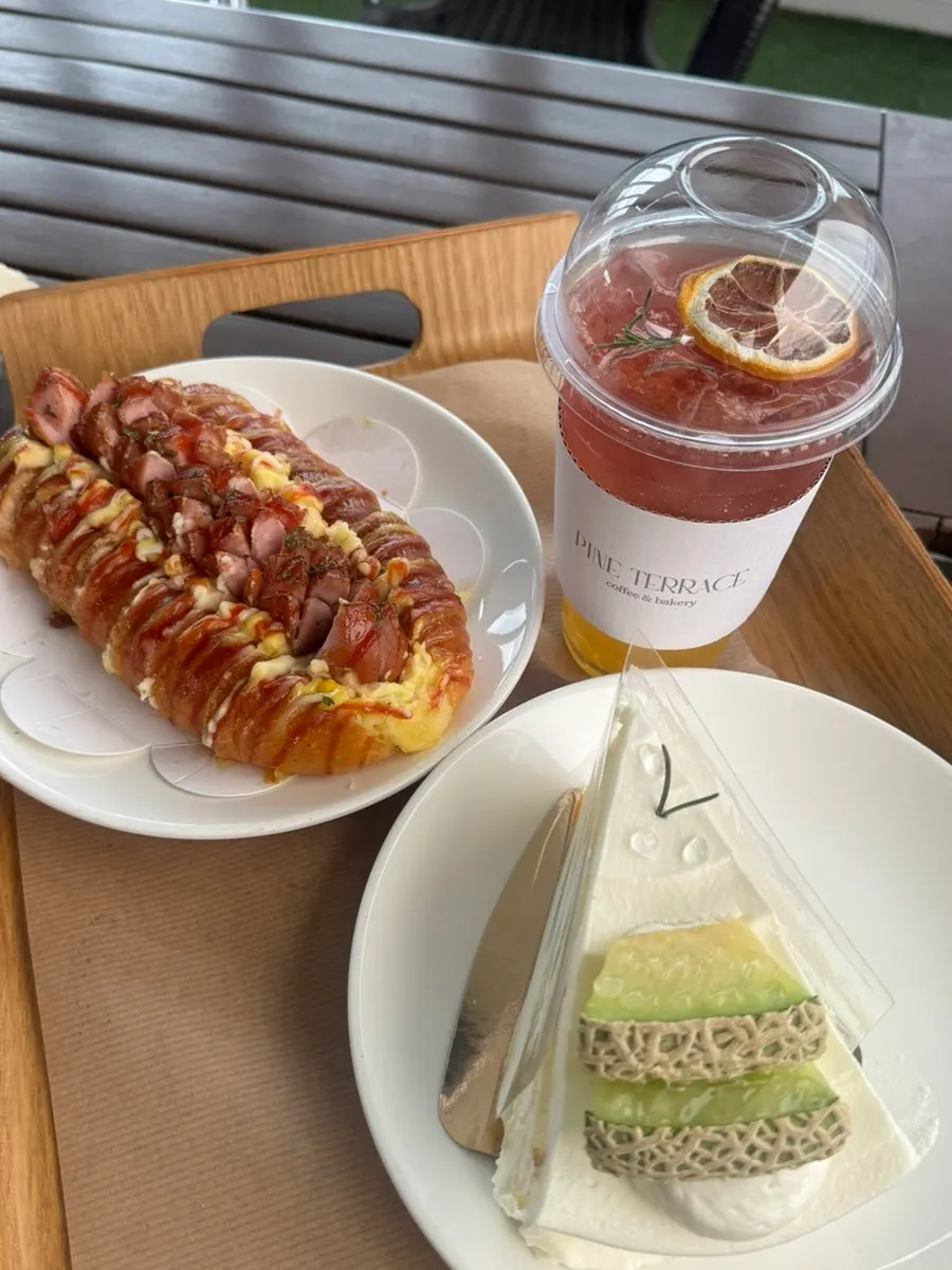 Potato sausage bread cut into bite-sized pieces