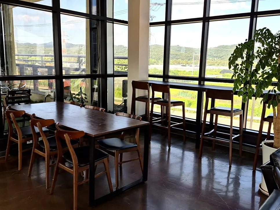 Interior seating on the second floor at Pine Terrace