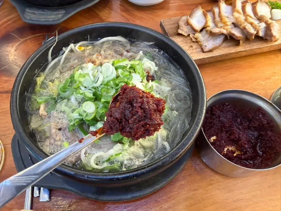 Haejangguk loaded with ingredients