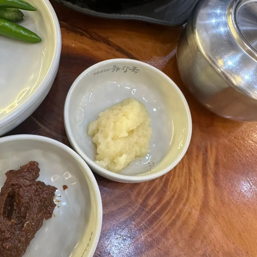 Two ordered bowls of haejangguk