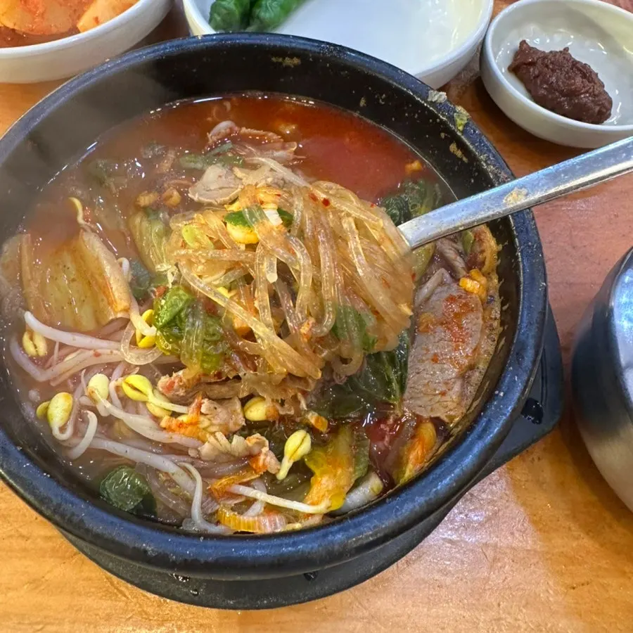 A spoonful of haejangguk fillings
