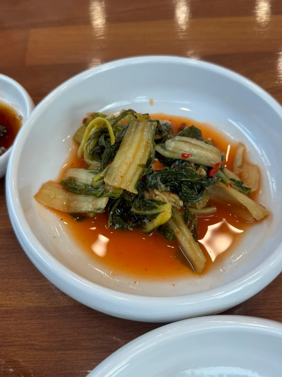 Myeonsu (buckwheat noodle water) at the self bar near the entrance