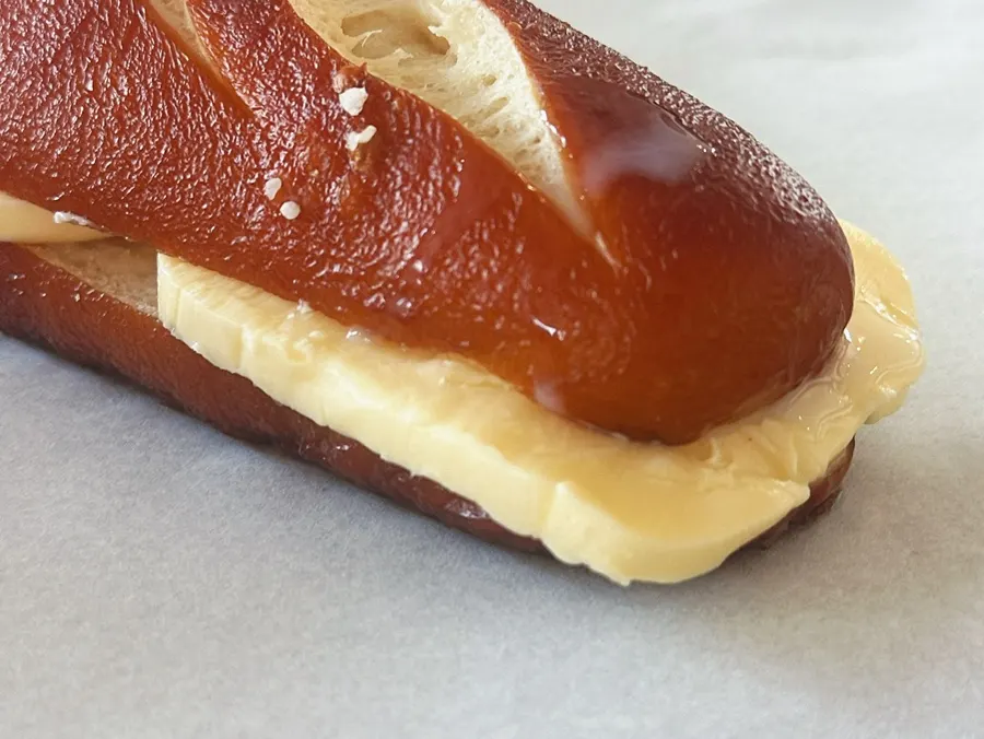 Butter pretzel with a crisp exterior