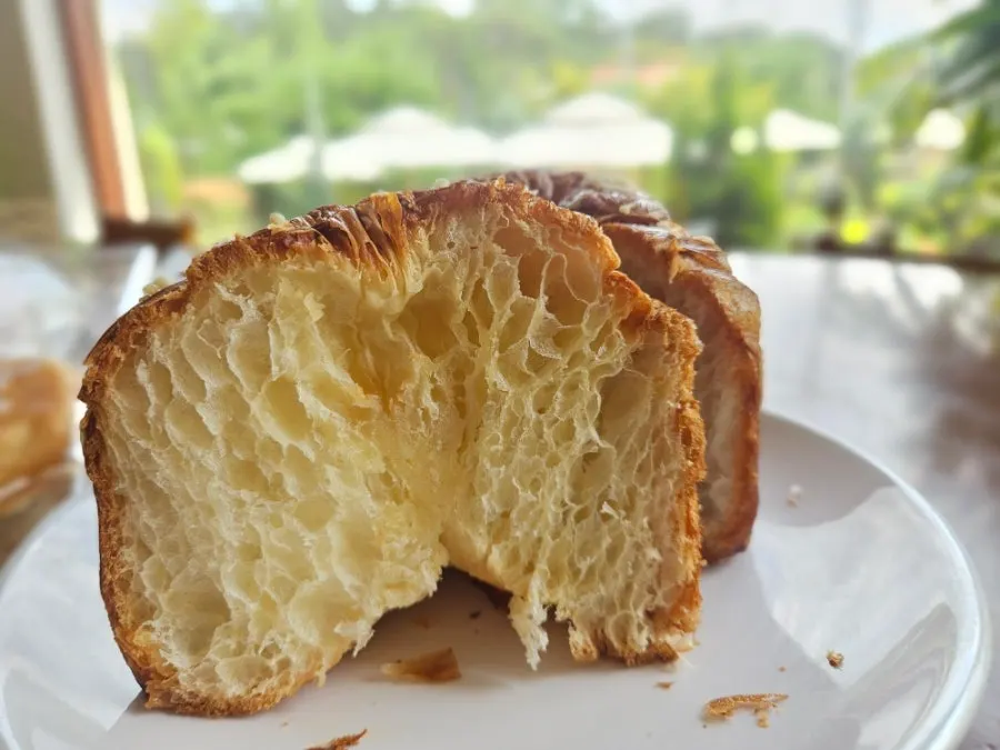 Cross-section of the mont blanc showing its layered texture