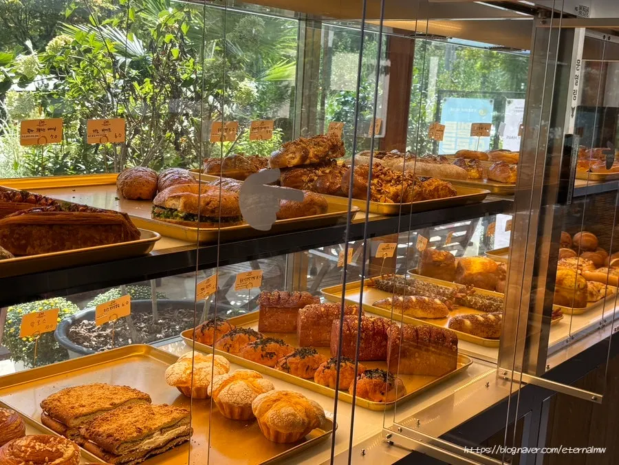 Bread display arranged by type