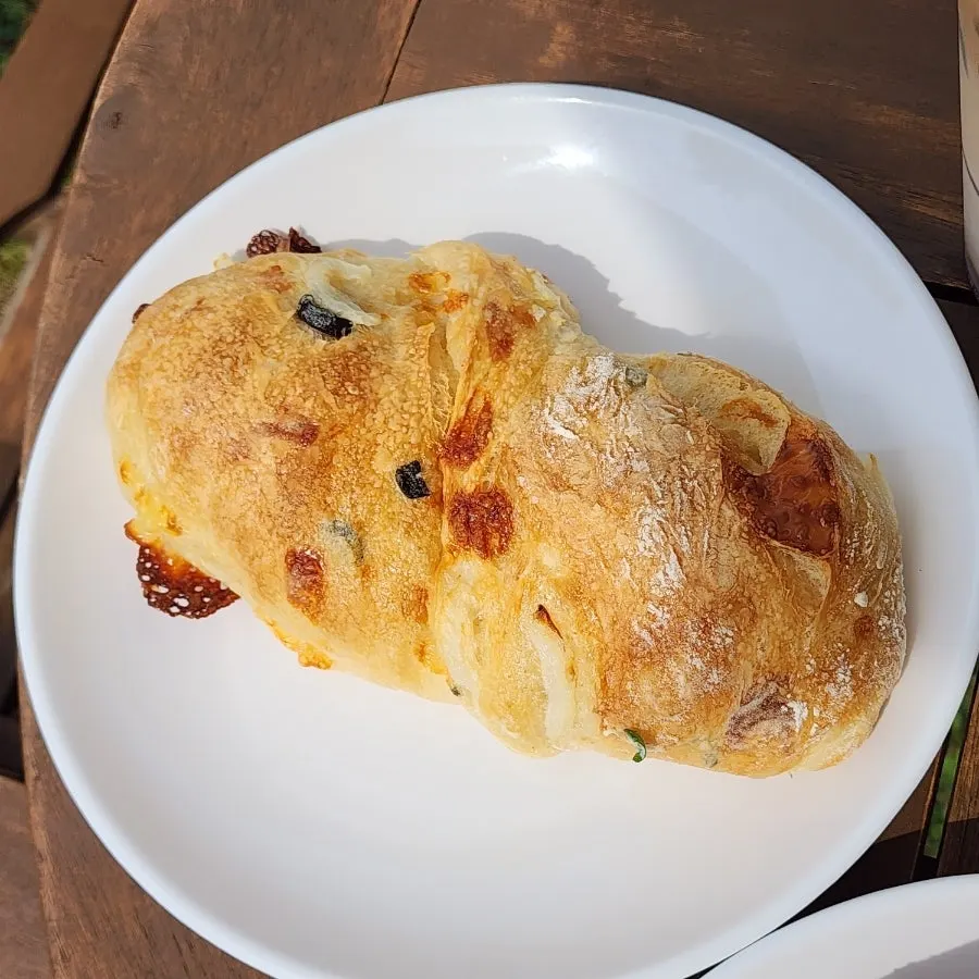 Close-up of bread on the outdoor table
