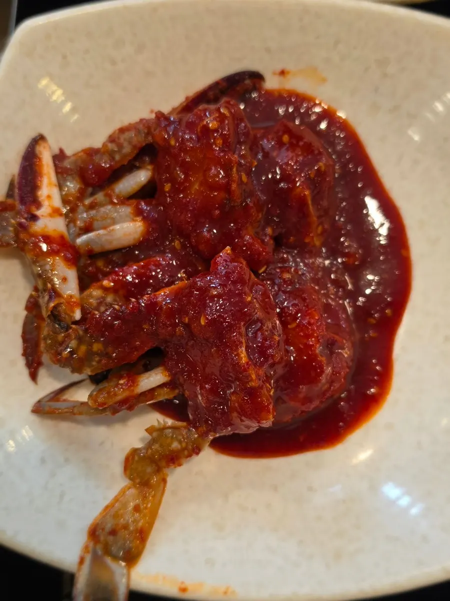 A full spread of soy crab and marinated crab