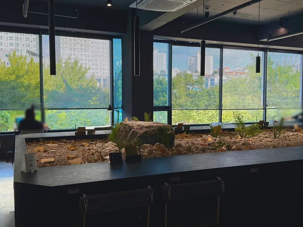 Calm seating area inside GRAY LAZY
